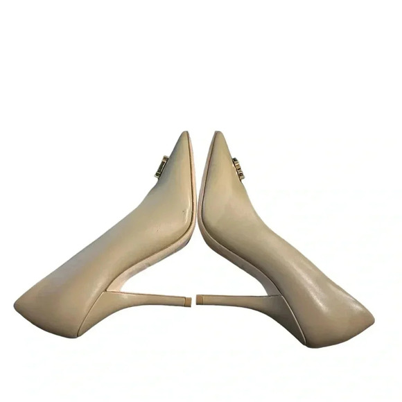 Burberry Leather Ezra TB Monogram Pointed Toe Pumps size 35 - Picture 4 of 10